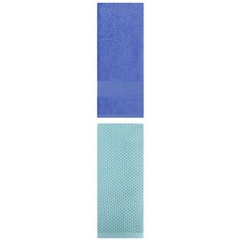 2 pc Cotton Absorbent Soft Decorative Hand Towel Set for Bathroom, Hotel 13"x30"