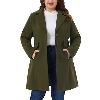 dress coats for plus size ladies Plus Size Coats of Women Double Breasted Lapel with Pockets Winter Long  Coats