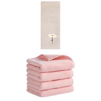 5 pc Hand Towels Set, Soft Absorbent Decorative Hand Towel for Bathroom 13"x30"