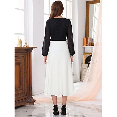 Women's Satin Maxi Skirt High Waist Formal A-Lined Evening Cocktail Mermaid Skirts