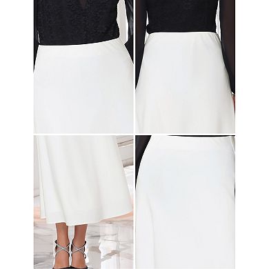 Women's Satin Maxi Skirt High Waist Formal A-Lined Evening Cocktail Mermaid Skirts