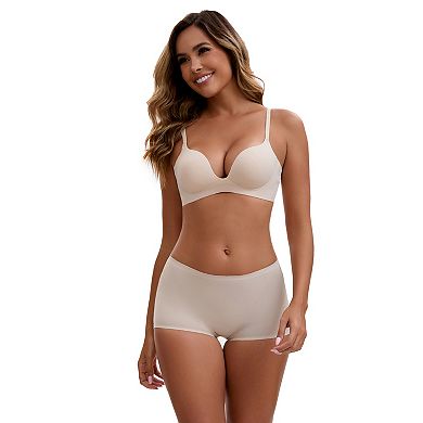 Women's High Waist Seamless Boyshorts Elastic Waistband Ice Silk Breathable Comfy Shorts