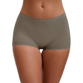 Women's High Waist Seamless Boyshorts Elastic Waistband Ice Silk Breathable Comfy Shorts