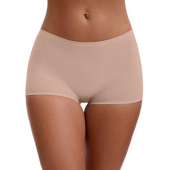 Women's High Waist Seamless Boyshorts Elastic Waistband Ice Silk Breathable Comfy Shorts