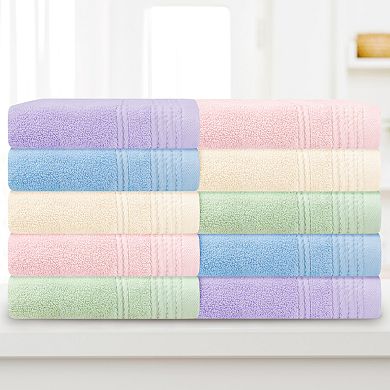 2Pcs Striped Hand Towel Set, Comfort and Quick Drying Towels for Bathroom, Gym, Camp 14"x30"