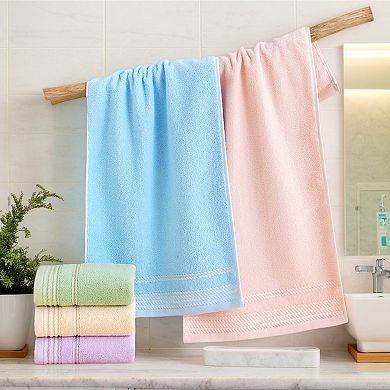 2Pcs Striped Hand Towel Set, Comfort and Quick Drying Towels for Bathroom, Gym, Camp 14"x30"