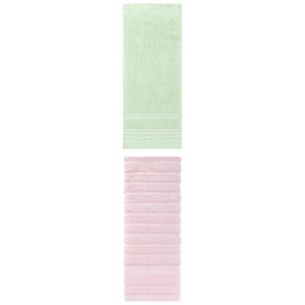 2 pc Striped Hand Towel Set, Comfort and Quick Drying Towels for Bathroom, Gym, Camp 14"x30"
