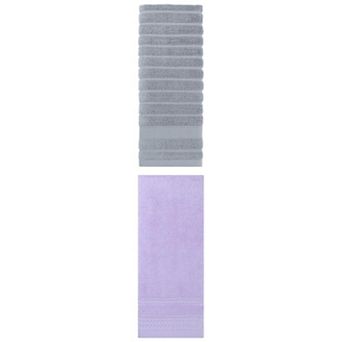 2 pc Striped Hand Towel Set, Comfort and Quick Drying Towels for Bathroom, Gym, Camp 14"x30"