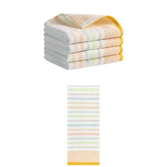 5 pc Striped Pattern Hand Towel, Cotton Soft Absorbent Hand Towel Home Decorative Towel 13"x27"
