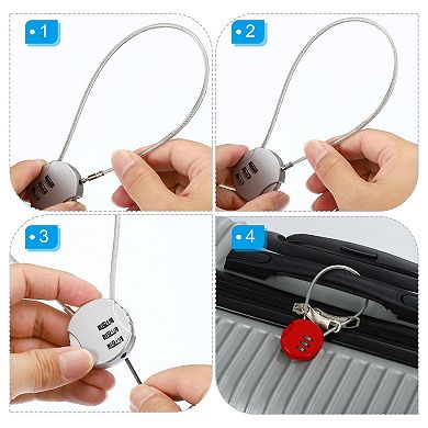 Small Combination Lock 14.9 Inch, 3 Pack 3 Digit Padlock for Gym Locker