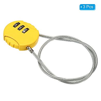 Small Combination Lock 14.9 Inch, 3 Pack 3 Digit Padlock for Gym Locker