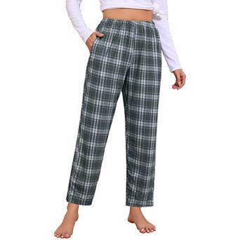 Women's Cotton Pajama Bottoms Elastic Waist with Pocket Sleepwear Lounge Long Pants