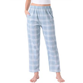 Women's Cotton Pajama Bottoms Elastic Waist with Pocket Sleepwear Lounge Long Pants