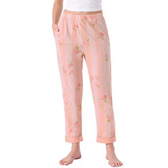 Women's Cotton Pajama Bottoms Elastic Waist with Pocket Sleepwear Lounge Long Pants