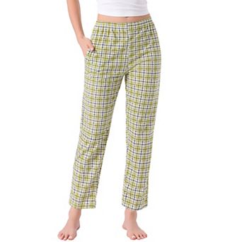 Women's Cotton Pajama Bottoms Elastic Waist with Pocket Sleepwear Lounge Long Pants