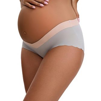 Women's Low Waist Ice Silk Seamless Maternity Briefs Pregnancy Under the Bump Underwear