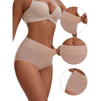 Women's Leak Proof Briefs Cotton High Waist Elastic Waistband Full Coverage Tummy Control Underwear