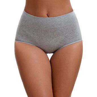 Women's Leak Proof Briefs Cotton High Waist Elastic Waistband Full Coverage Tummy Control Underwear