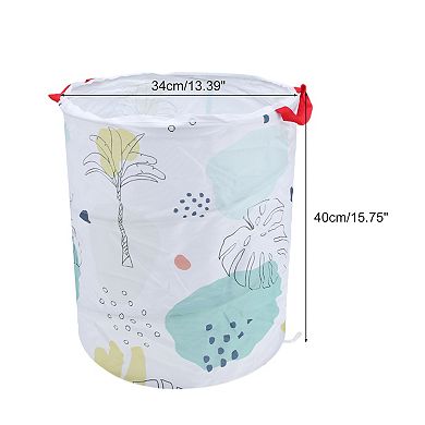 Folding Flower Pattern Laundry Basket 13.39"x15.75" 1 Pc