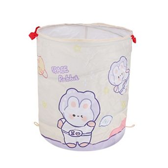 Folding Flower Pattern Laundry Basket 13.39"x15.75" 1 pc