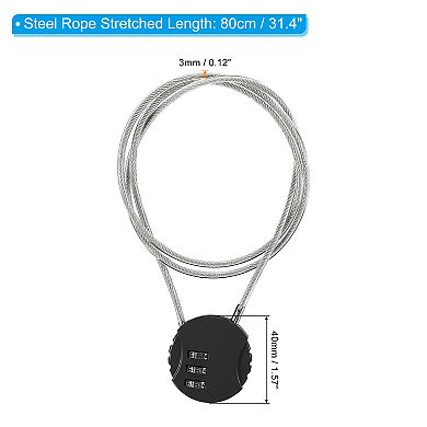 Small Combination Lock 31.4 Inch, 2 Pack 3 Digit Padlock for Gym Locker