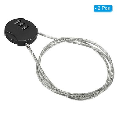 Small Combination Lock 31.4 Inch, 2 Pack 3 Digit Padlock for Gym Locker