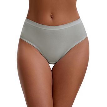 Women's Cotton High Waist Bright Trim Briefs Elastic Waistband Breathable Classic Underwear