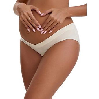 Women's Cotton Low Waist Under the Bump Maternity Briefs Pregnancy Classic Underwear