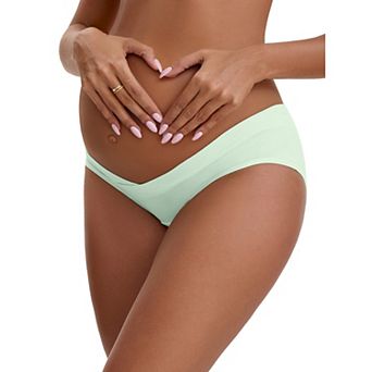 Women's Cotton Low Waist Under the Bump Maternity Briefs Pregnancy Classic Underwear