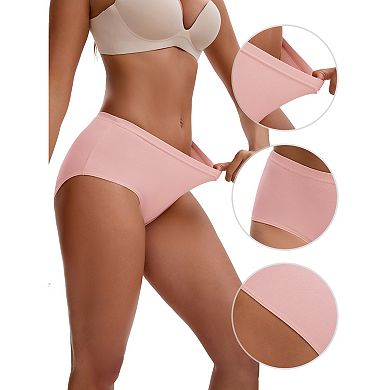 Women's Mid-Waisted Loose Elastic Waistband Full Coverage Comfortable Classic Briefs