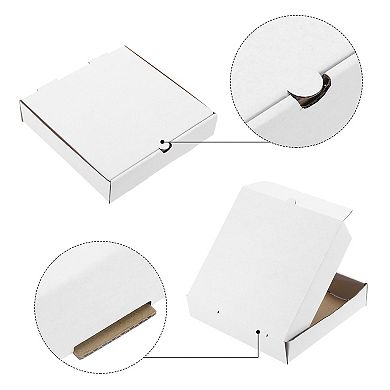 Pizza Box, 10pcs Cowhide Paper Mini Pizza Boxes, Square Corrugated Storage Container for Cake Pizza