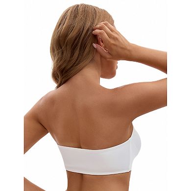 Women's Mesh Front Closure Push Up Wirefree Bandeau Strapless Breathable Tube Bras