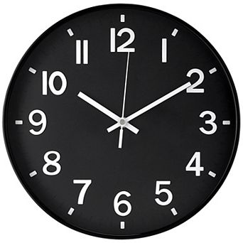 Simple Wall Clock, Big Numerals, Silent Non-Ticking Modern Battery Operated, 12x12x1.6 Inch