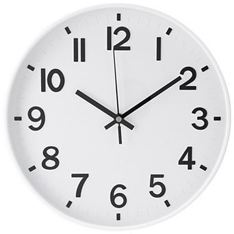Simple Wall Clock, Big Numerals, Silent Non-Ticking Modern Battery Operated, 12x12x1.6 Inch
