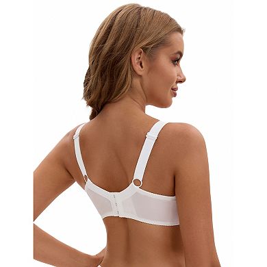 Women's Lace Mesh Full Coverage Underwire Soft Cup Light and Breathable Push Up Bras