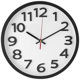 Wall Clock, Silent Non-Ticking Modern Clocks Battery Operated Classic Analog Decorative, 12 Inch