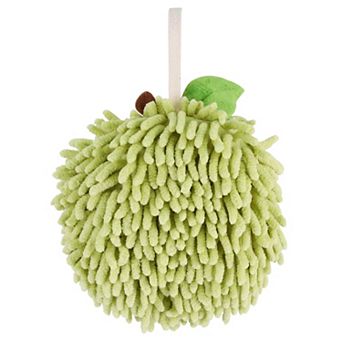 Absorbent Fluffy Chenille Ball Hand Towel, 1 pc Fuzzy Towel with Wall Hook 6"x6"