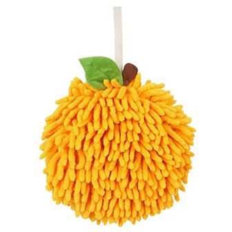Absorbent Fluffy Chenille Ball Hand Towel, 1 pc Fuzzy Towel with Wall Hook 6"x6"