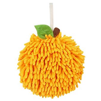 Absorbent Fluffy Chenille Ball Hand Towel, 1 pc Fuzzy Towel with Wall Hook 6"x6"