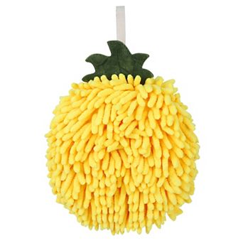 Absorbent Fluffy Chenille Ball Hand Towel, 1 pc Fuzzy Towel with Wall Hook 6"x6"