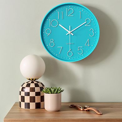 Simple Wall Clock, Big Number, Silent Non-Ticking Modern Battery Operated, 12x12 x1.8 Inch
