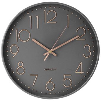 Simple Wall Clock, Big Number, Silent Non-Ticking Modern Battery Operated, 12x12 x1.8 Inch