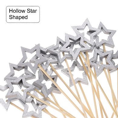 Cocktail Toothpicks, 200Pcs Hollow Star Shape Long Fruit Stick Decorative Cocktail Skewers Pick