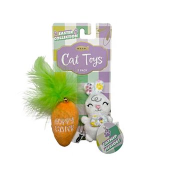 Meow 2 pk Carrot & Bunny Cat Plush Toys