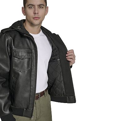 Men's Levi's® Faux Leather Hoody Racer Bomber Jacket