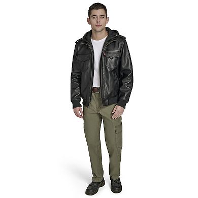 Men's Levi's® Faux Leather Hoody Racer Bomber Jacket
