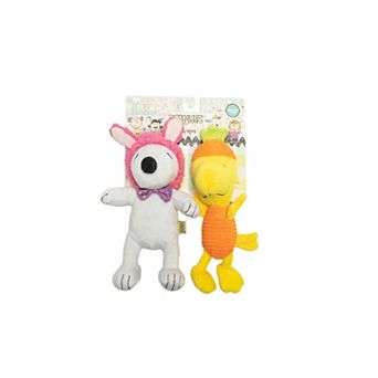 Woof Peanuts 2 pk Snoopy & Woodstock Easter Plush Pet Toy Set