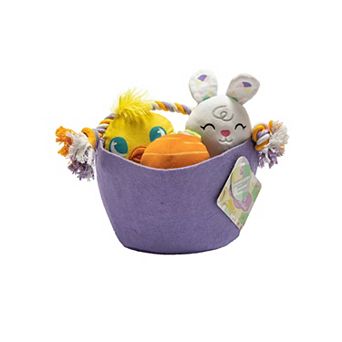 Woof Plush Easter Basket Pet Toy Set