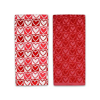Celebrate Together™ Valentine's Day 2 pk Heart Checker Carve Kitchen Towel Set