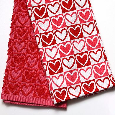 Celebrate Together™ Valentine's Day 2-pk. Heart Checker Carve Kitchen Towel Set